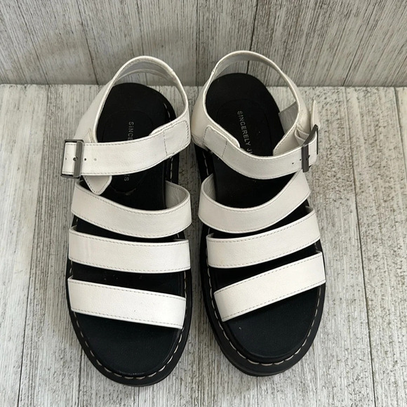 SINCERELY JULES Daring Chunky Lug Sole Vegan Flatforms Sandals Size 8 - Picture 6 of 7